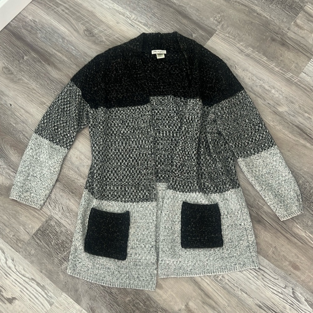 COTTON EMPORIUM Dot Colorblock Cardigan size M - Picture 2 of 5